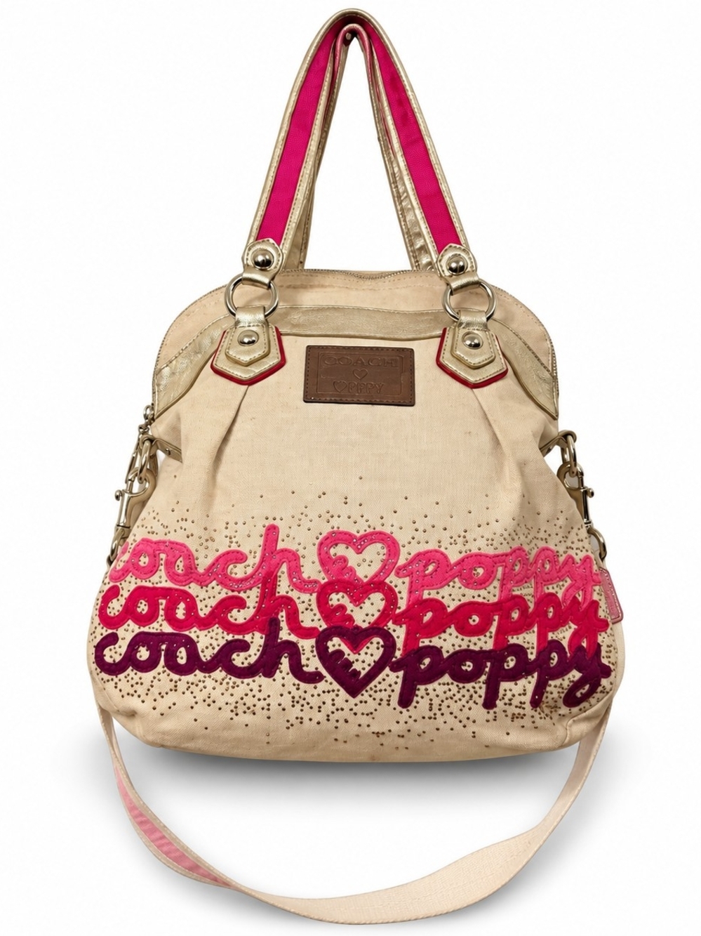 2000's Coach Cream Shoulder Bag with Removable Shoulder Straps.